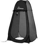 Wolfwise Pop Up Shower Tent, Portable Instant Changing Tent with Window & Carry Bag, Privacy Bathroom Toilet Tent for Beach, Camping & Outdoor, Width 47" (120 CM), Height 83" (210 CM), Black