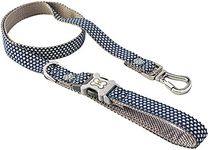 HUGO & HUDSON Dog Lead with Padded Handle - Adjustable Pet Training Leash with Quick Release Clip and Stainless Steel Hook - 120cm x 1.5cm - Navy Star