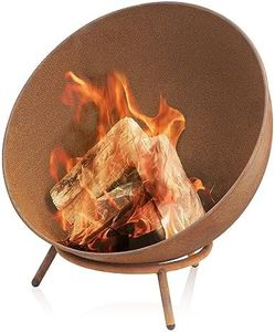 BBQ-Toro Vasque à feu Ø 60 cm | Aspect Rouille | Foyer inclinable avec Support tripode | Boule de feu 2 en 1, Brasero pour BBQ, tonneau à feu pour Jardin, Camping et terrasse, Foyer extérieur