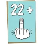 23rd Birthday Card, 22 + 1, Funny Birthday Card for 23 Year Old Women or Men,