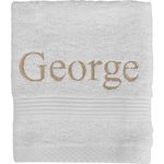 TeddyT's Personalised Face Towel with Embroidered Name (White)