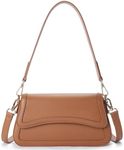 Telena Shoulder Bag for Women Vegen Leather Crossbody bag Shoulder Purse Cross body Bag Waterproof Handbags with 2 Removable Straps Brown