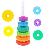 Spinning Toy – Premium Stacking Toy for Kids - One Year Old Stacking Toys – Strong ABS Plastic – Rainbow Spinning Wheel Toy – Fun and Engaging Brain Development Toys