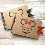 Personalised Bow Disney Autograph Book, Mickey or Minnie Mouse, Disney Land, World, Cruise, A5 (Mickey (Black Bow))