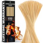 Authentic Bamboo Marshmallow Roasting Sticks, Perfect for S'Mores, Includes 40 Extra Long 30" Bamboo Skewers with 5mm Heavy Duty Thickness, Ideal for Grilling Hot Dogs, Kebabs & More - by Zulay