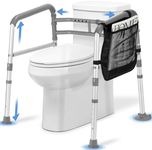 Toilet Safety Rails, Adjustable and Foldable Toilet Safety Frames with Padded Handles,Toilet Rails with Reinforced Bars & Suction Cups for Disabled Seniors Bariatrics, Toilet Bars Fit Most Toilets