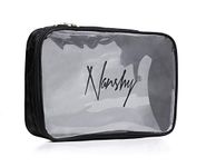 Nanshy Black Travel Cosmetic Makeup Organiser Bag with Clear Transparent Front and Zip - See Through - Great for Airport Cabin Flight Holiday Toiletry