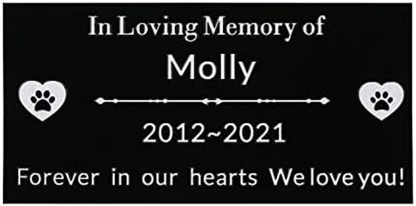 Docvania Personalized Acrylic Pet Memorial Stone Plaque Pet Headstone,Customize Indoor Outdoor Garden Plaque Grave Markers with Pet Name, Cat Dog Memorial Plaques,Loss of Pet Sympathy Gift