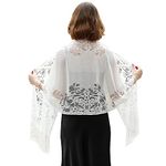 Lace Shawls for Women Wraps for Evening Dresses Scarfs for Women Dressy Wedding Shawl White