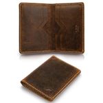 A-SLIM Bifold Leather Wallet Card Holder | Slim Bifold Wallet for Men | RFID Blocking Card Wallet | Compact Design for Men’s Wallet & Women’s Wallet | Doku (Raw Tan)