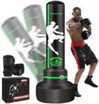 Upgrade Freestanding Punching Bag for Adults Teens Kids, 70'' Heavy Boxing Bag with Stand with Boxing Gloves, Kickboxing Bag for MMA Muay Thai Fitness Taekwondo Boxing Traning