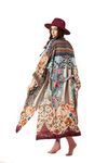 NFASHIONSO Women's Fashion Geometry Print Cover ups Tunic Kimono Cardigan Shawl, Print B, One Size