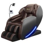 Real Relax 2026 Massage Chair Full Body,Zero Gravity SL-Track Shiatsu Massage Recliner with Upgraded Phone Controller and Holder,APP Control,Child Lock,Pause Button and Led Light,Favor-06,Dark Brown