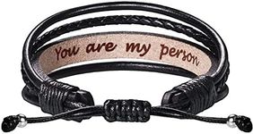 Gifts for Boyfriend Leather Bracelets for Men Women Anniversary Link Bracelets Multilayered Gifts for Husband Wife Bf and Gf You Are My Person Birthday Valentines Day Christmas Jewelry