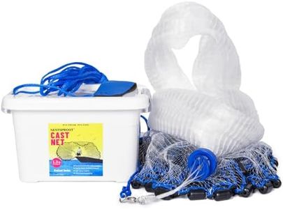 1.3 lbs/ft Fishing Cast Net with Eco-Friendly Lead Weights, 3/8inch Mesh Size, Throw Nets for Freshwater & Saltwater, 4/6/8/10/12 Ft Radius Casting Net (10 ft Radius)