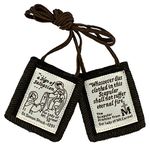 Venerare Catholic Brown Scapular | Mt. Carmel | 20" Cord Length | White or Brown Cords | Great Christian Gift for Baptism, First Holy Communion and Confirmation, Fabric, No Gemstone