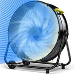 AKIRES 21800CFM 36IN Large Industrial Shop Floor Drum Fan,600W High Velocity Heavy Duty Big Metal Fan with 360° Tilt,Handle,ETL Listed for Garage,Basement,Warehouse,Patio,Commercial,Factory,Workshop