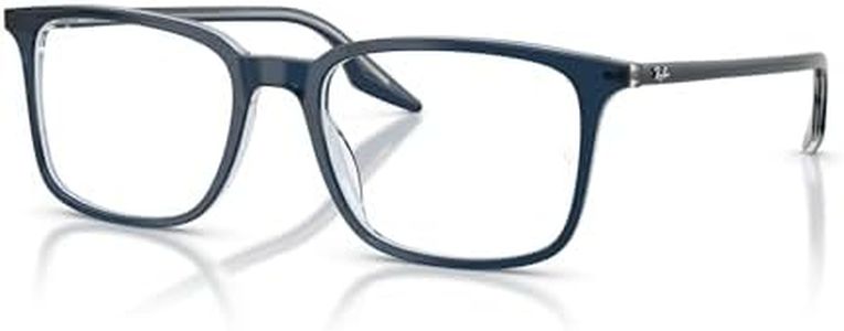 Ray-Ban RX5421F Low Bridge Fit Rectangular Prescription Eyewear Frames, Brown On Transparent/Demo Lens, 55 mm