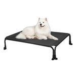 veehoo Raised Dog Bed, Outdoor Elevated Dog Bed Chewproof Dog Couch Sofa with Non-Slip Feet & Washable Textilene Mesh for Indoor and Outdoor, 89x56x20 cm Black