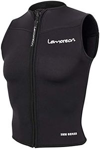 Lemorecn Mens Wetsuits Top Premium Neoprene 3mm Zipper Diving Vest (2095black-XL)