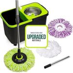 Simpli-Magic Premium Spin Mop Cleaning Bucket Set with 3 Microfiber Mop Heads Included