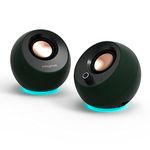 Creative Pebble Pro Minimalist 2.0 USB-C Computer Speakers with Bluetooth 5.3 and Customizable RGB Lighting, Clear Dialog and BassFlex Tech, USB Audio, Headset Port, for PC and Mac