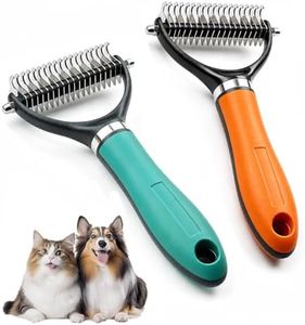 2026 Upgrade Double-Sided Pet Grooming Tool, Professional Pet Detangling Comb Removes Tangles Knots and Loose Fur, Gentle Deshedding Dog Cat Brush for Long Thick Hair (#2Sets)