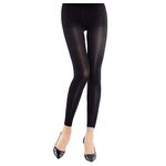 LIN PERFORMANCE Women 8-15mmHg Footless Compression Tights Lightweight Leg Slimming Leggings(Black,M)