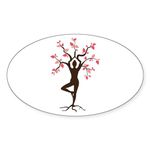 CafePress Yoga Sticker Oval Bumper Sticker, Euro Oval Car Decal