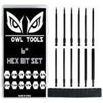 6" Long Allen Hex Bit Set (12 Pack of Drill Bits with Case) 6 Inch Allen Key Hex Bits in The Following SAE Sizes 1/16" 5/64", 3/32", 7/64", 1/8", 9/64", 5/32", 3/16", 7/32", 1/4", 5/16", 3/8