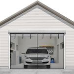 Sunolga 18x8 FT Garage Door Screen Heavy Duty Roll Up Reinforced Fiberglass for 2 Car
