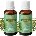 Exotic Aromas Tea Tree Oil, Essential Oil for Skin, Hair, Face, Acne Care, 100% Pure & Natural (15Ml + 15Ml) Pack of 2