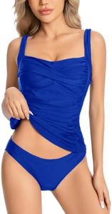 Tankini Swimsuits for Women Tummy Control Ruched Two Piece Swimwear Sets