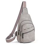 Mroede Crossbody Bags for Women Sling Bag Women 5 Pockets Crossboday Bags Casual Daypacks Sling Backpack Travel Grey