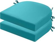 FarmaishOutdoor Chair Cushions for Patio Furniture - Patio Chair Cushions Set of 4 - Waterproof Round Corner Outdoor Seat Cushions 17"X16"X2", Black (SEA Green)