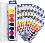 36 Watercolor Paint Set For Kids and Adults - Bulk Pack of 36 Watercolor sets - Watercolor Paints In 8 Colors - Perfect for Preschool Classroom, Children's Art School , Party Favors - Paintbrushes Included