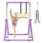 DOBESTS Gymnastics Bar, Kids Folding Horizontal Bar, Adjustable Height Gymnastic Horizontal Bars, Junior Gymnastic Training Equipment for Home Gym Indoor Garden Outdoor