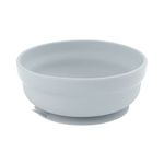 Bumkins Baby Bowl, Silicone Suction, for Babies, Toddlers and Kids, Baby Led Weaning, Feeding Essentials, Platinum Silicone, Non Skid Sticky Bottom, Supplies for Children Ages 6 Months Up, Gray