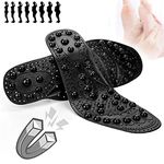 EEUK Body Detox Slimming Magnetic Foot Acupuncture Point Therapy Insole Reflexology Pain Relief Shoe Insoles Breathable Anti-Fatigue Foot Pain Insole Cutable Size for Men/Women