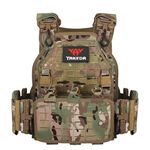 YAKEDA Tactical Vest for Men 1000D Nylon Quick Release Laser-Cutting Modular Vest Multicam Lightweight Vest (CP)