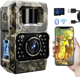 MAXDONE Trail Camera Bluetooth Game Camera, 2000mAh Built-in Battery Rechargeable Power Hunting Cameras with Night Vision Trail Cam Bluetooth 48MP Wildlife Camera Wi-Fi Deer Camera (No Screen)