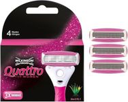 WILKINSON SWORD - Quattro For Women | Smooth Glide | Pack of 3 Razor Blade Refills