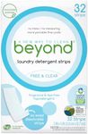 Beyond Laundry Detergent Strips [32 strips] - Free & Clear - Eco-friendly, Hypoallergenic. Travel friendly. Dissolvable Strips.