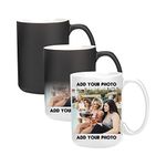 Naispanda Custom Large Photo Magic Coffee Mug, Personalized Hot Heat Sensitive Color Changing Mugs Birthday Halloween Thanksgiving Christmas Valentine's Day Gift Customized Picture Text Cup 15 oz