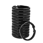 Shower Curtain Rings Plastic Curtain O Rings Hook Hanger Bath Drape Loop Clip Glide 12 Pack (O Rings Black)