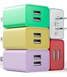 USB Wall Charger, 5-Pack 2.1A/5V Dual Port USB Cube Power Adapter Charger Plug Block Charging Box Brick for Phone 15 14 13 12 11 Pro Max Xs/XR/X, 8/7 Plus, Samsung, LG, Android