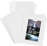 16x20'' White Mat Board Kit for 11x14'' Photos or Pictures-Pack of 12,Acid Free 4-Ply Beveled Pre-Cut Core with Backing Board and Clear Bag