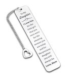 Daughter Inspirational Gifts Bookmark to Daughter Graduation Gift for Women Her Daughter 16th 18th 21st Birthday Gift for Teen Girls from Mom Stepmom to My Daughter I Love You Valentine Christmas Gift