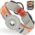 Airtag Dog Collar, CollarDirect, Reflective Dog Collar for Apple Air Tag for Large, Medium, and Small Dogs, Orange, Size M