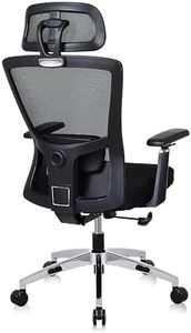 Youhauchair Chaise Bureau Ergonomique, Chaise de Bureau 150 kg pour Personnes Lourdes, Fauteuil de Bureau en Maille Respirante, Dossier Haut, Appui-tête et Accoudoirs Réglables, Noir